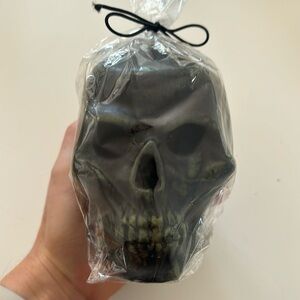 Skull candle Halloween decor